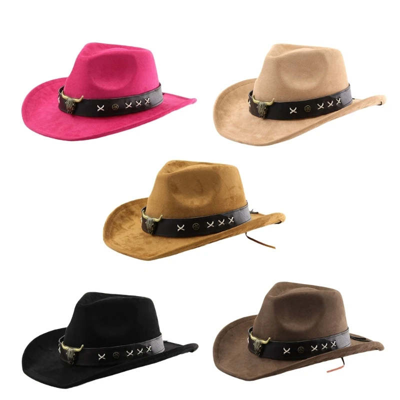 

A2ES Western Party Hat Wide Brimmed Casual Fedoras Hat Gift for Boyfriend Hat