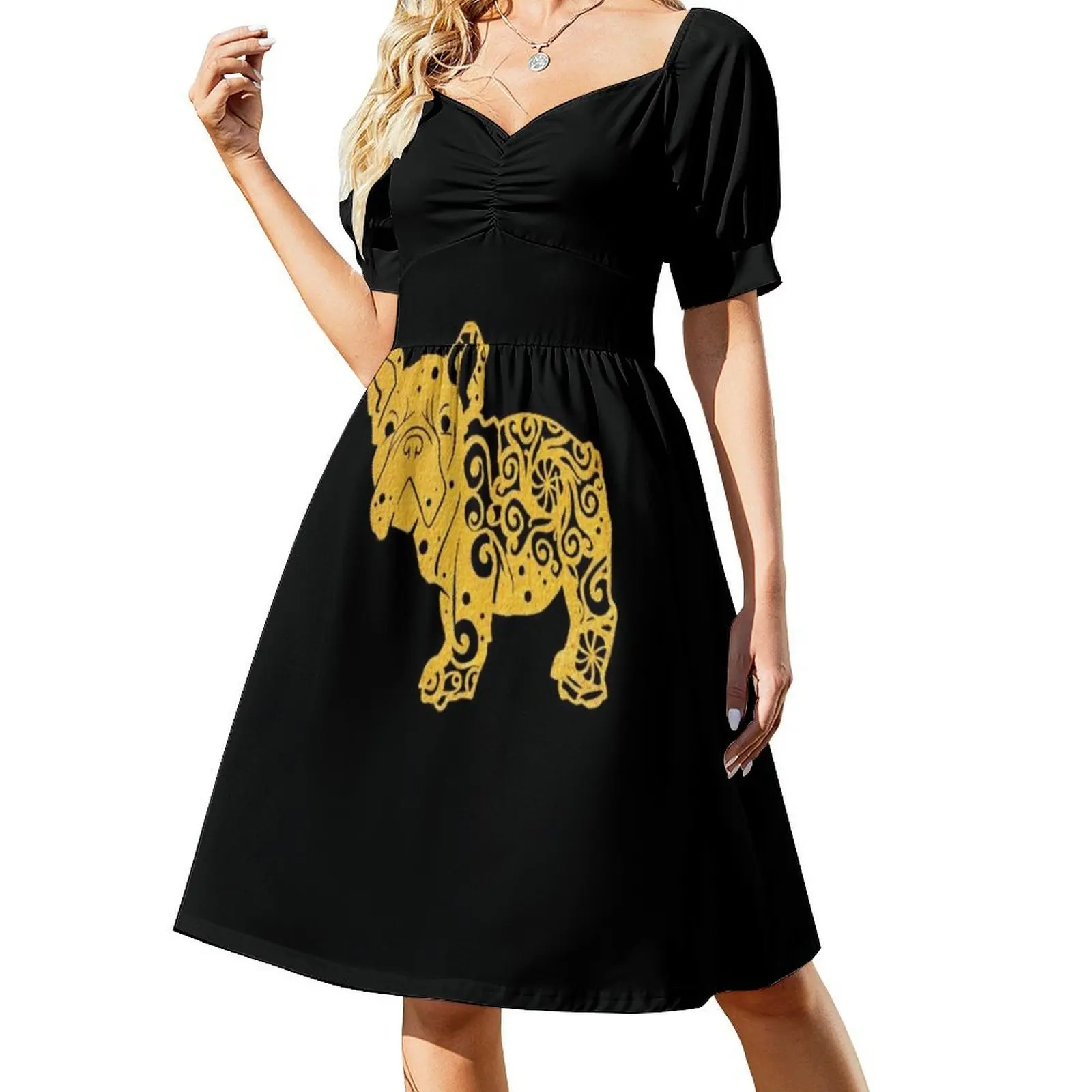 Pug Pup Puppy Dog Papercut Mandala Art Women's Streetwear Party Dress Trendy Print Club Clothing For Female Pug Pug Puppy Pug view 2