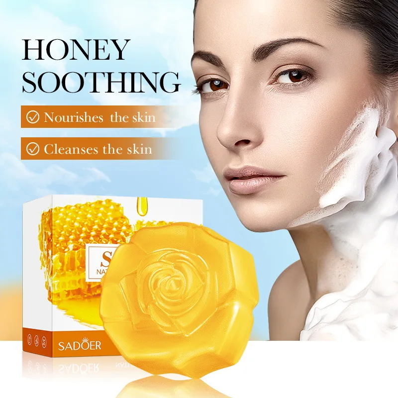 1Pcs Honey Handmade Soap Cleansing The Body Hand Wash Soap Essential Oil Moisturizing Product Body Care Dry Skin Prevent Dry