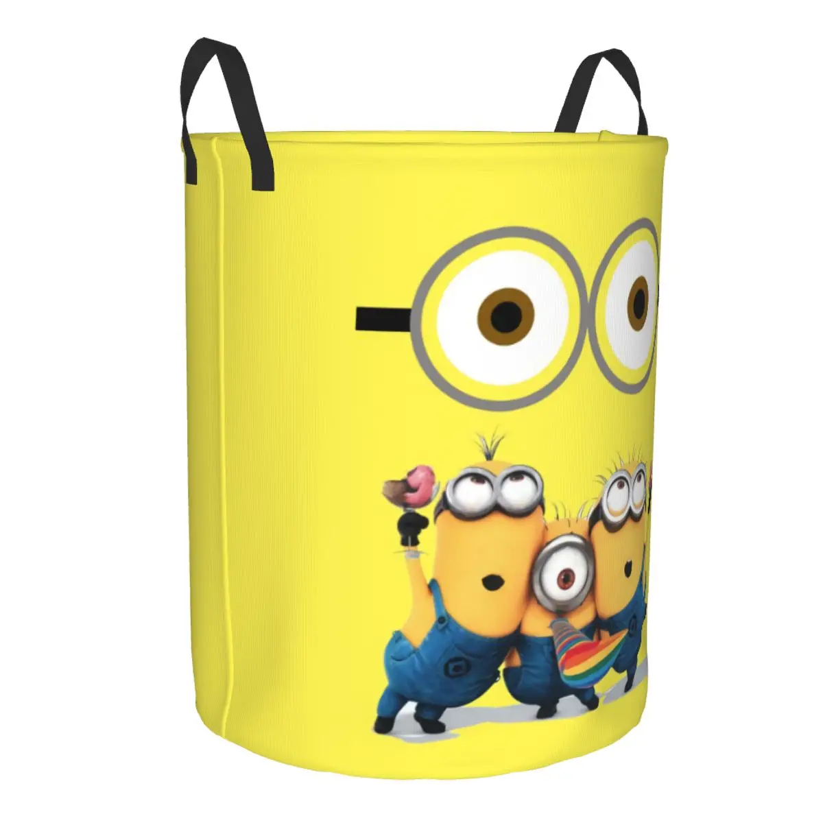 Custom Minions Anime Cartoon Laundry Basket Collapsible Baby Hamper for Nursery Toys Organizer Storage Bins