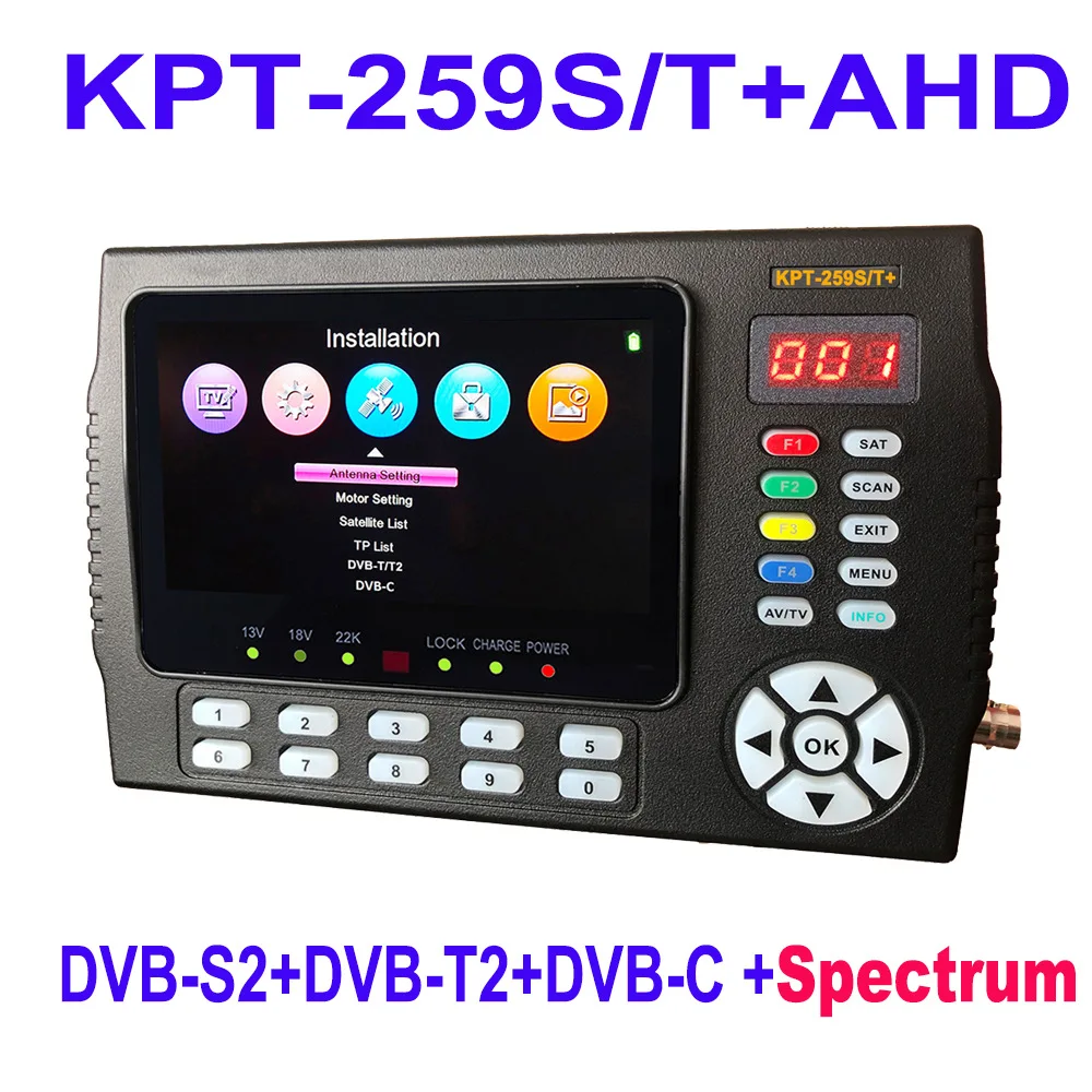 KPT-259ST+AHD DVB-S2/T2/C Spectrum Satellite  Finder