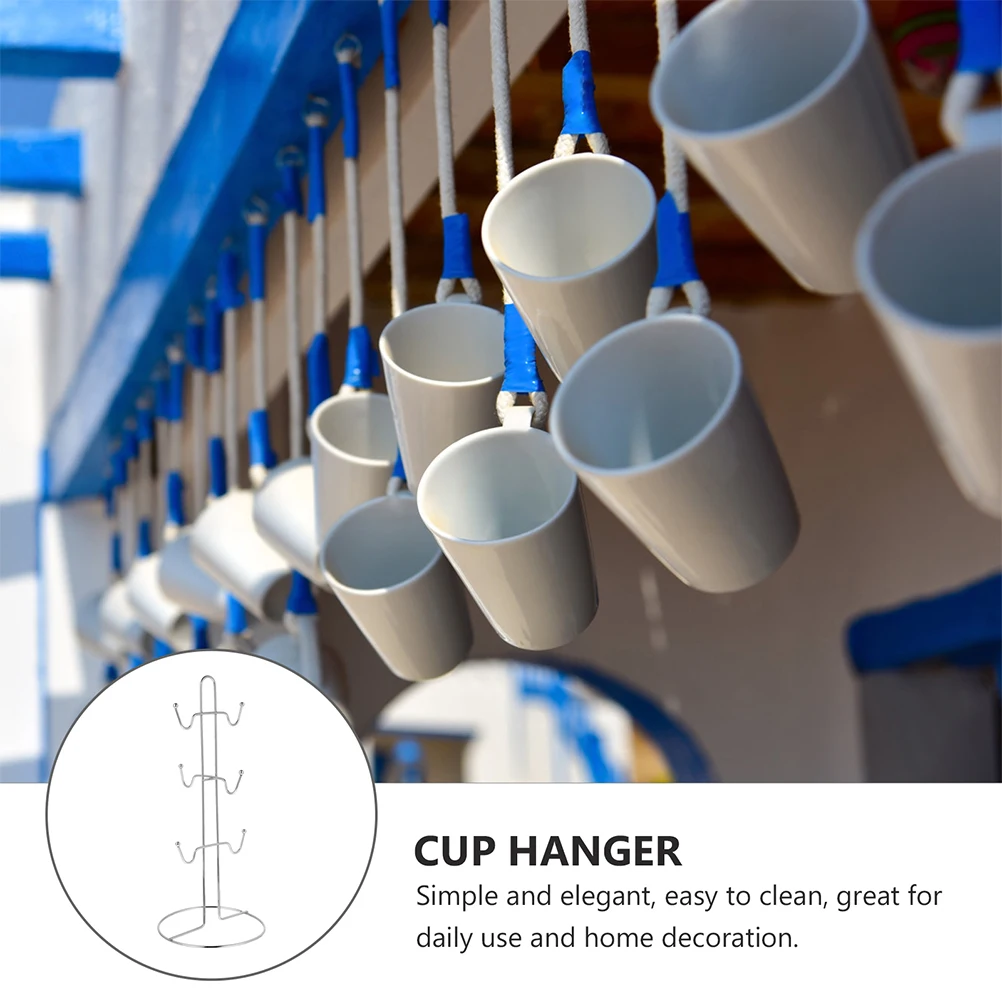 

2 Pcs Cup Holder Cafe Decor Tree Mug Stand Accessories Coffee Holders Stainless Steel Hanger