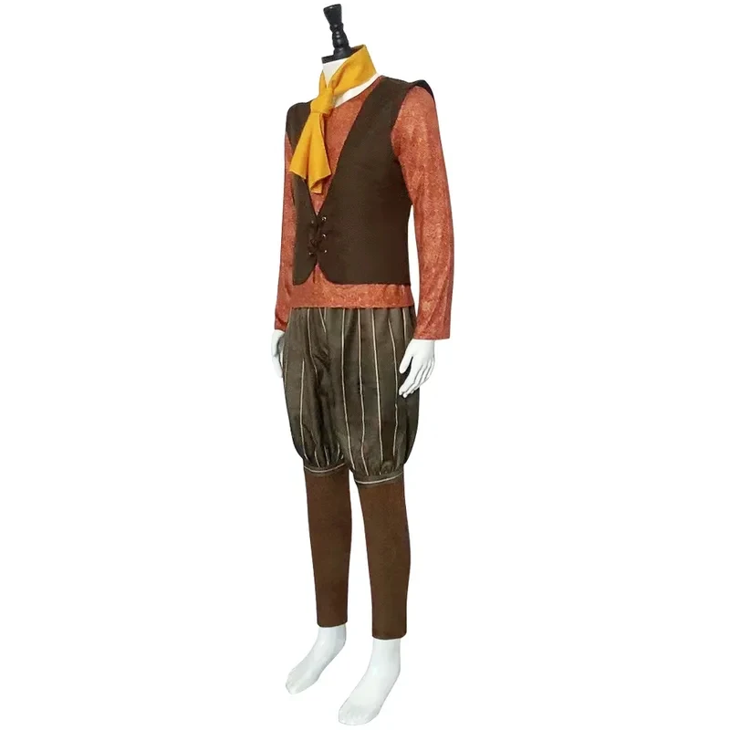 

A'5,j\Monster Rumpelstiltskin Cosplay Costume T Shirt Brown Vest Trousers Yellow Scraf Halloween Role Playing King Dwa5,j'8.k/4\