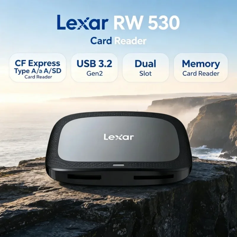 Lexar CFexpress Type A / SD Memory Card Reader CFA Max 900MB/s Dual Slot USB 3.2 Gen2 SD Card Reader RW530