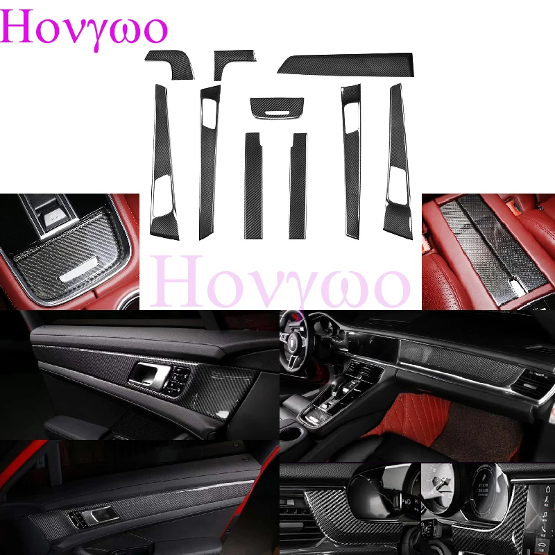 

For Porsche Panamera 971 2017up Real Carbon Fiber Interior Trims Central Console Door Handle Trim Dashboard Cover