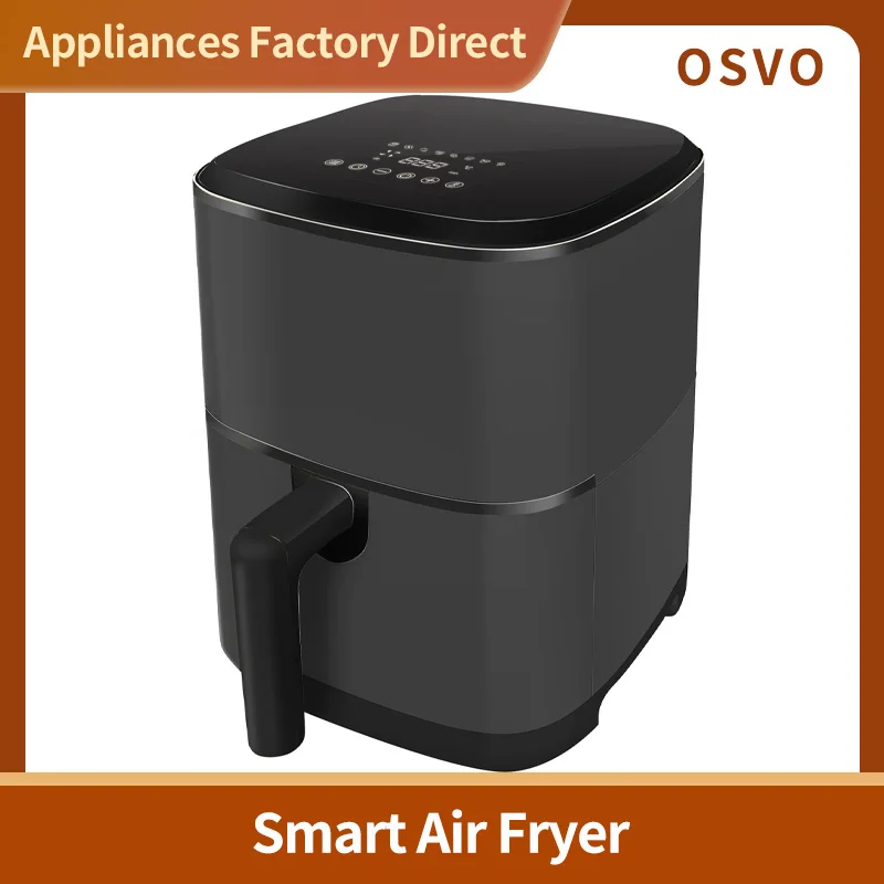 Air Fryer Oven 4QT about 4.6L Space-saving & Low-noise Nonstick and Dishwasher Safe Basket 8 in-App Recipes Gray