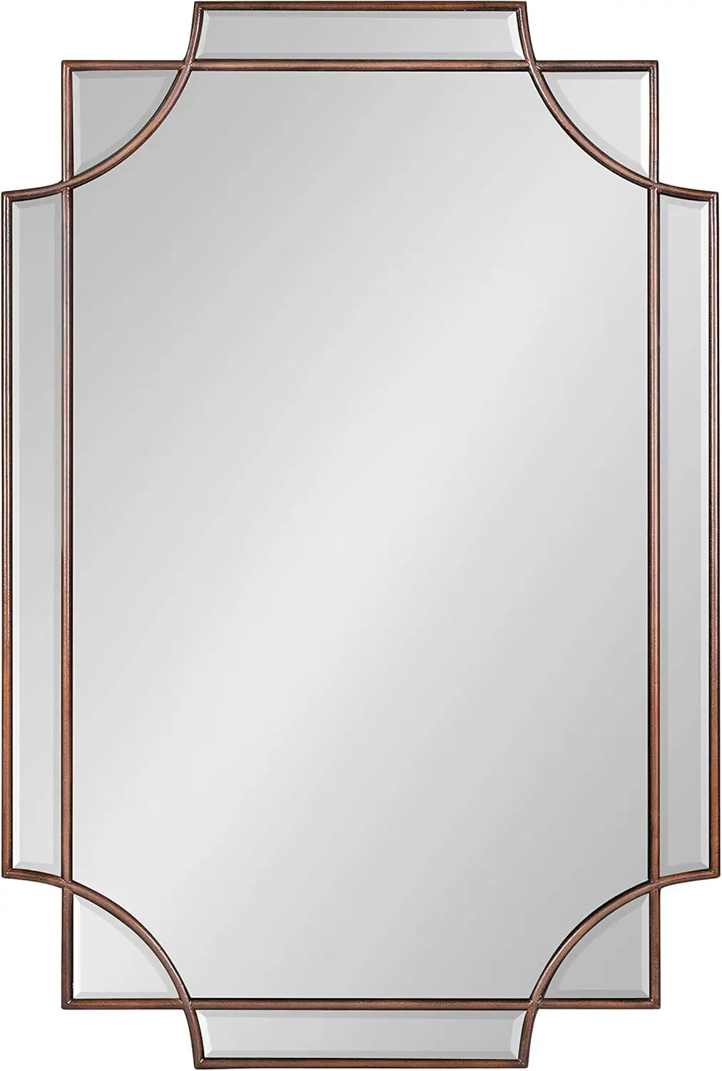 Minuette Traditional Wall Mirror 24 x 36 Bronze Decorative Farmhouse Mirror with Elegant Scalloped Interlocking Geometry