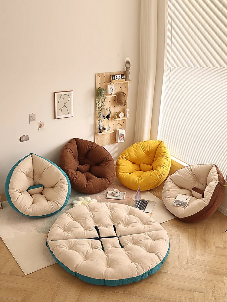 The backrest is integrated on the floor, reading cushions, thickened futon lazy sofa, sitting pier, bedroom carpet chair