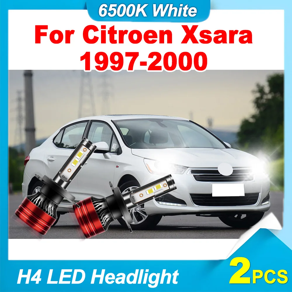 

2-Headlamps H4 Headlight Auto Lights 120W 12V 24V CSP Chips High Lumens Lamps Led Brightest Upgraded For Citroen Xsara 1997-2000
