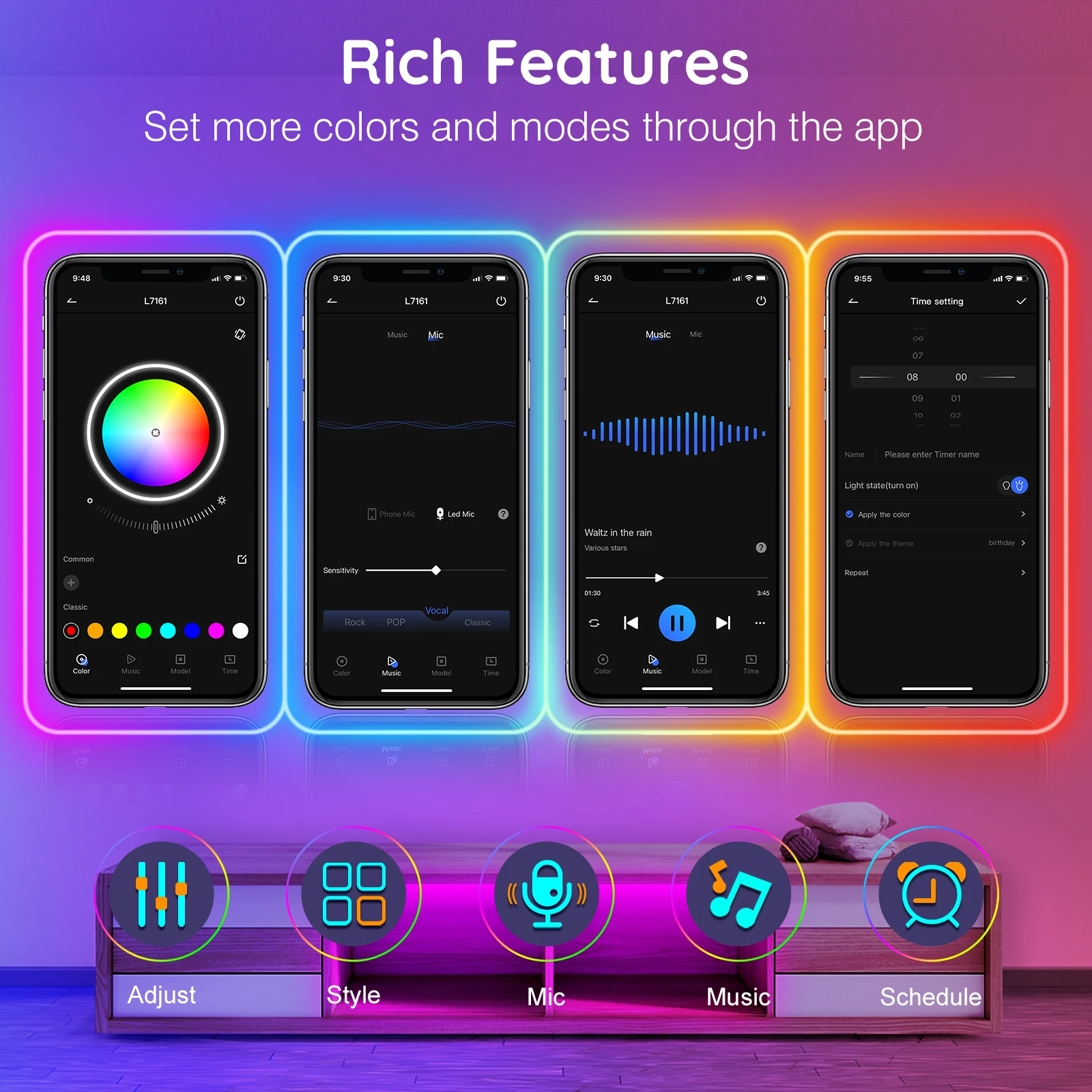 32.8Ft LED Neon Rope Lights, RGBIC Flexible Outdoor Waterproof Lights with APP & Remote Control, IP65 Water Resistant, Music Sync & Gaming Modes, Multicolor Decor for Bedroom, Patio, Holiday (32.8Ft-1ROLL)