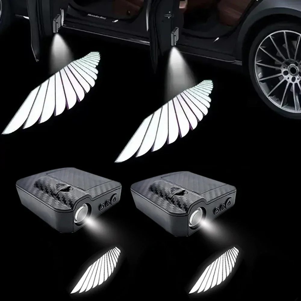 2Pcs/4Pcs Car Angel Wings Wireless Car Door Welcome Courtesy Shadow Projector Lamp LED HD Logo Light Cars Accessories - view 2