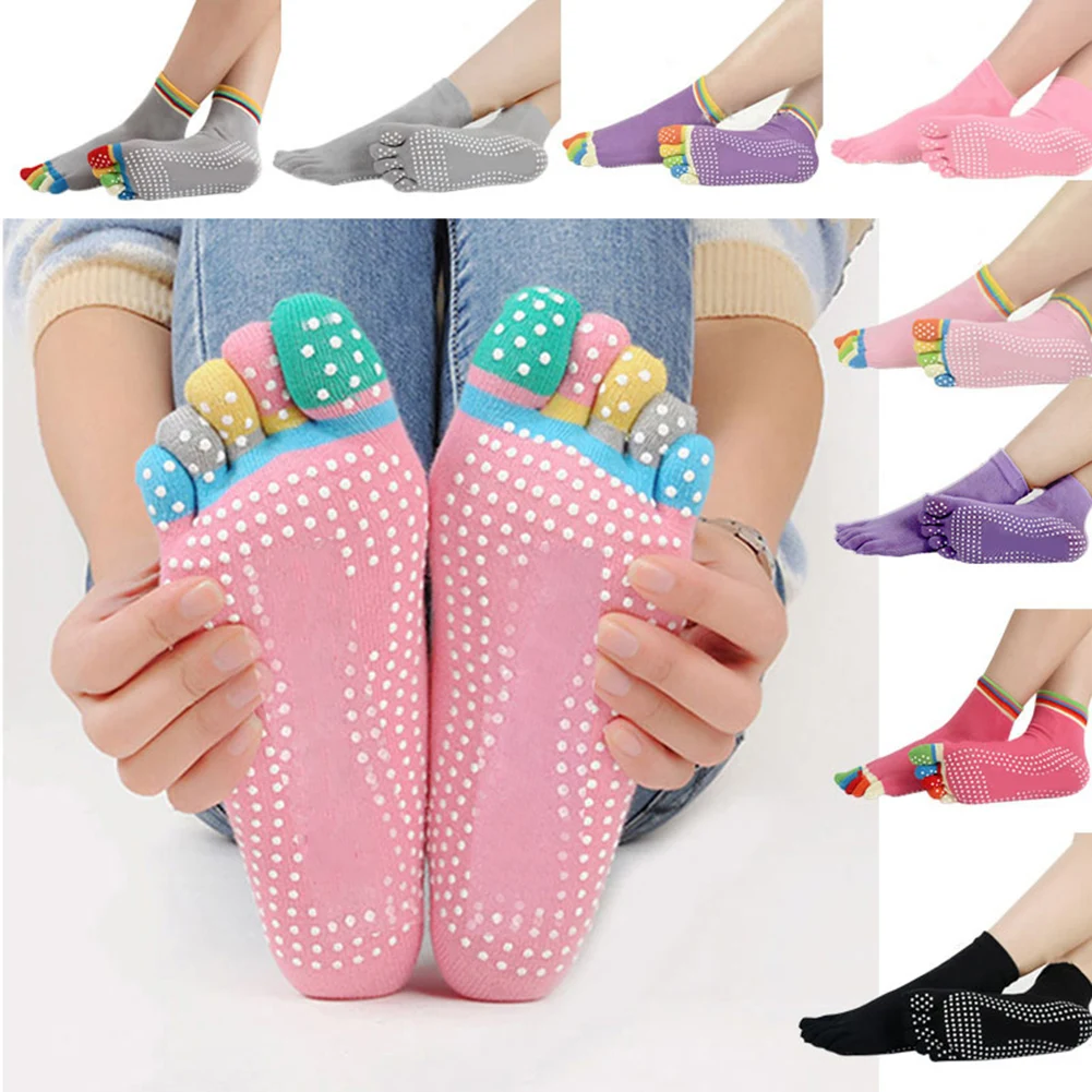 

Newly Design Socks Anti-slip Fingers 5 Toes Cotton Socks For Exercise Sports Pilates Massage Yoga