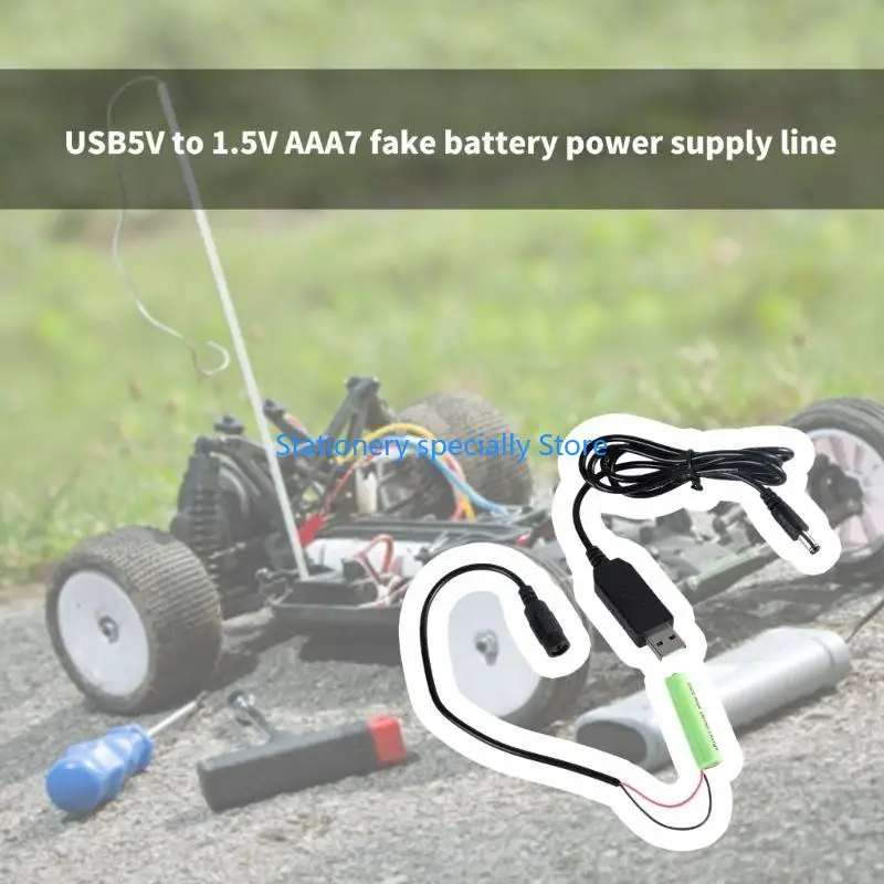 

P0RB Battery Eliminating Converter USB 5V to 1.5V LR03 Replaces 1x1.5V Batteries for Electronic Toy Battery Power Cable