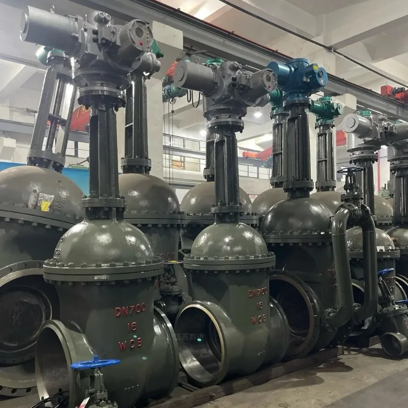 Z961H-40C DN1200 large diameter welded gate valve with DZW180 intelligent switch type electric actuator