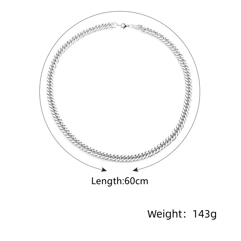 Stainless Steel Thick Chain Necklaces for Men Long Hip Hop Necklace on The Neck Fashion Jewelry Accessories Friends Gifts