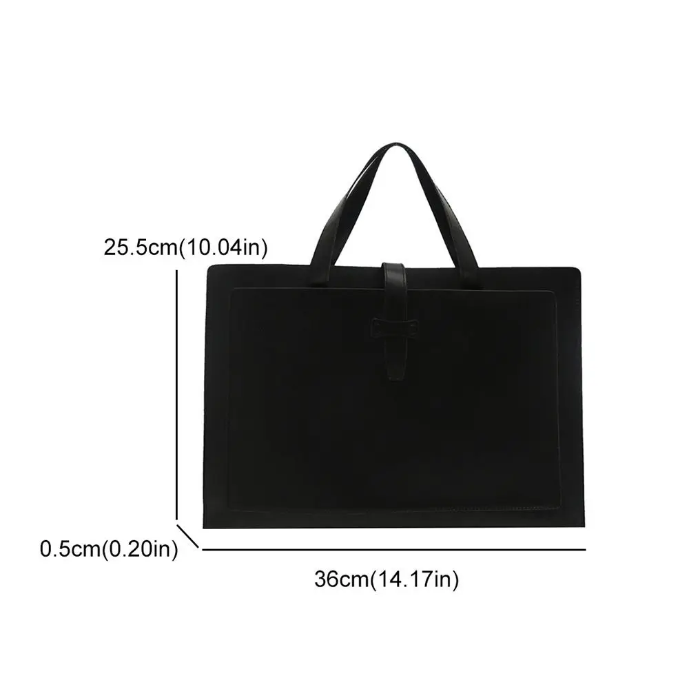 Bolso de mano con archivo de Color sólido a la moda, maletín de negocios para oficina, bolso informal de cuero PU para ordenador portátil, viaje