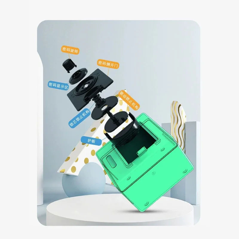 صندوق نقود بنك صغير مع كلمة مرور دوارة ، صندوق توفير ، إيداع تلقائي ، صحافة تلقائية ، آمنة ، هدية عيد الميلاد ، عملات معدنية