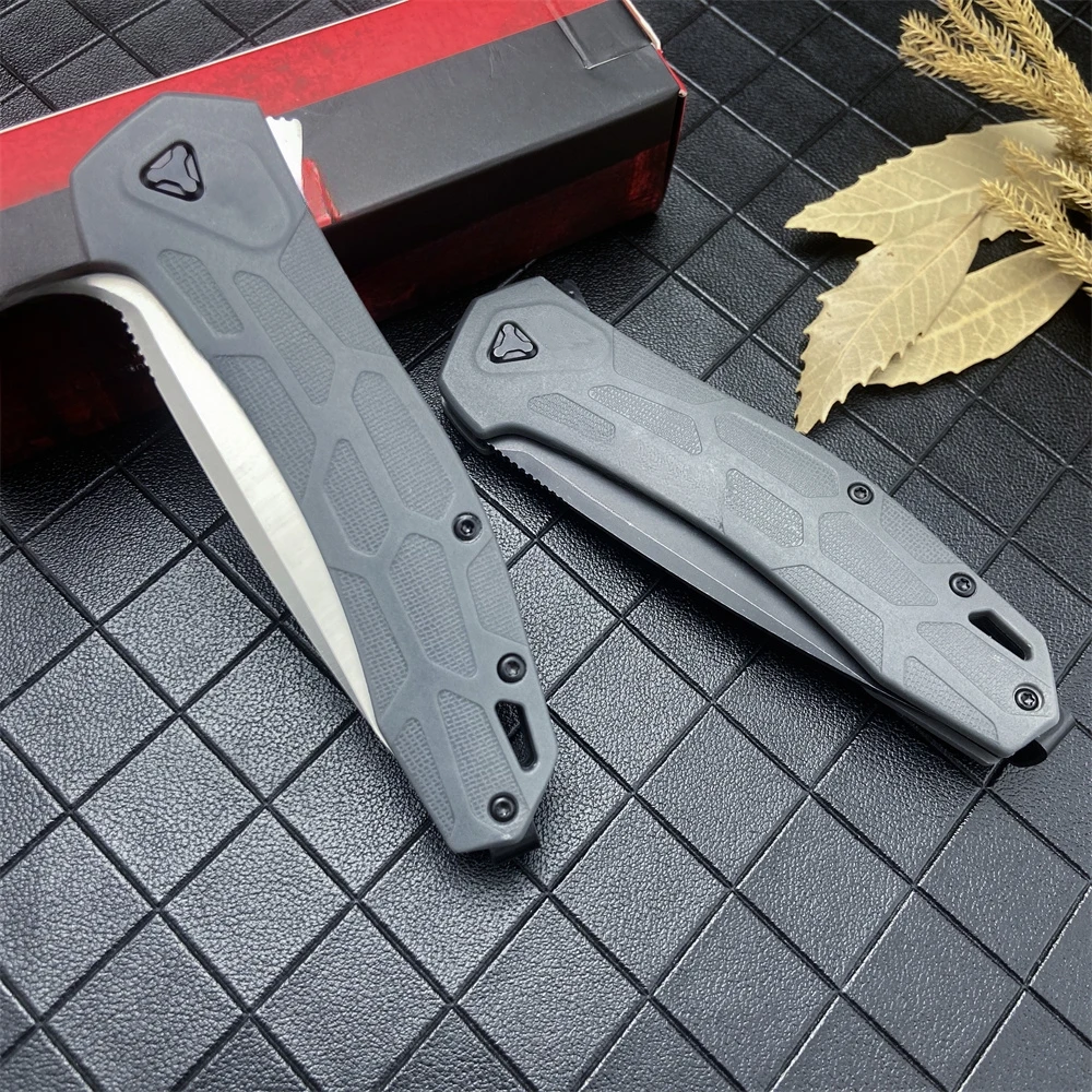 KS 2042 Outdoor Camping Hiking Hunting Multi-purpose EDC folding knife D2 stone wash blade nylon fiberglass handle