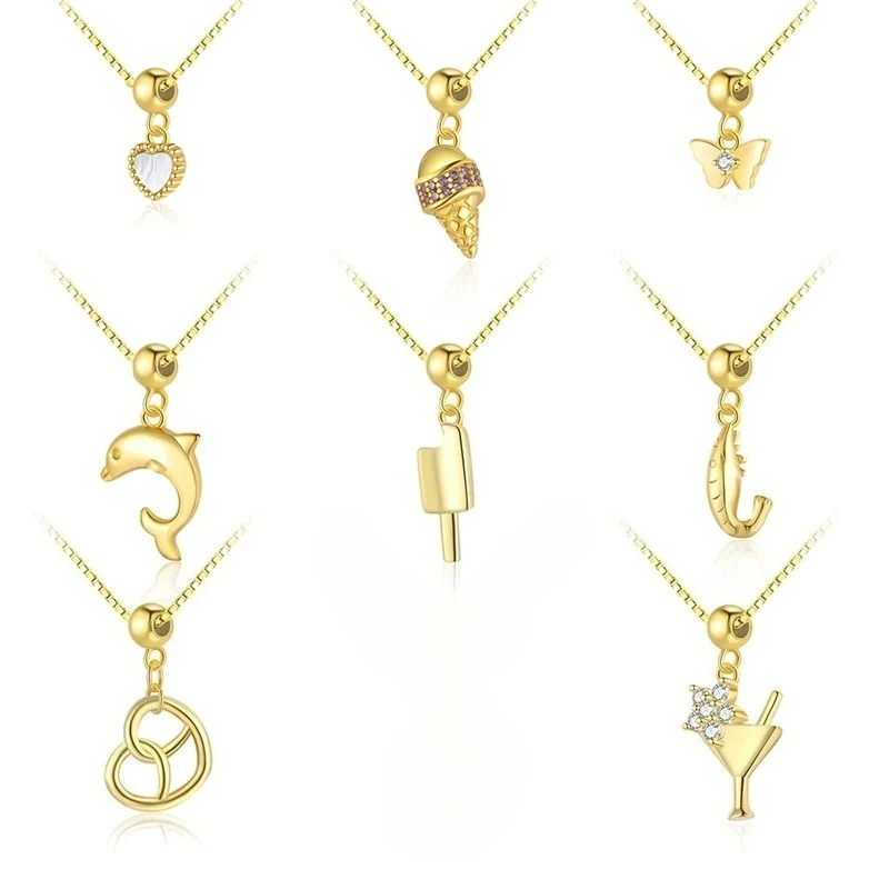 

Real 925 Sterling Silver 18k Zircon Butterfly Heart Pendant Necklaces for Women Cute Fine Jewelry Light Luxury Accessories