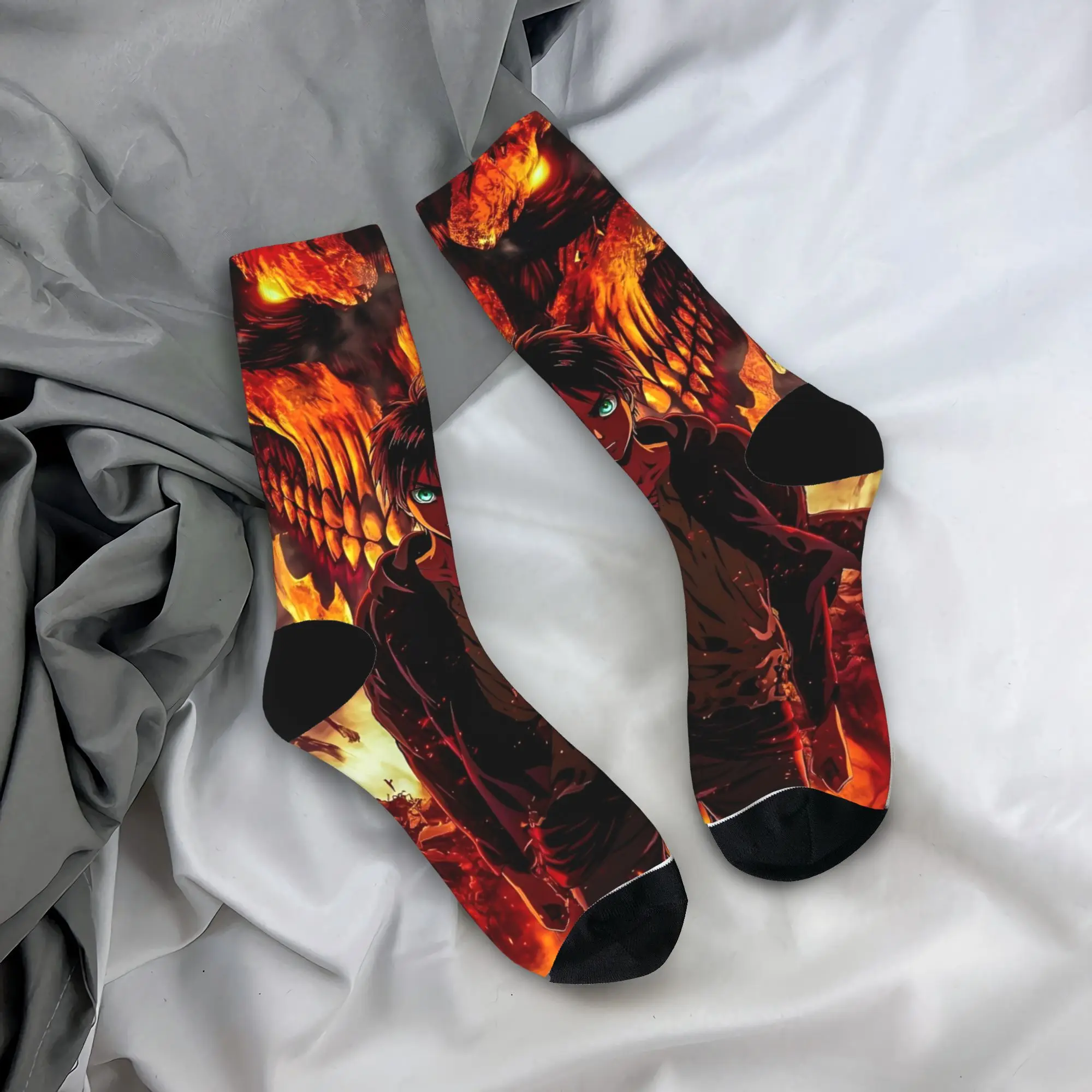 Calcetines Attacks on Anime Titans, medias Vintage, calcetines transpirables para correr para hombre, calcetines antideslizantes de diseño de otoño