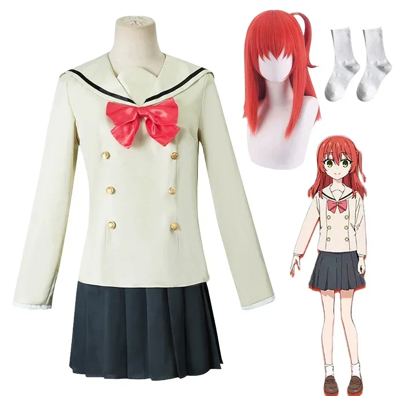 Kita Ikuyo Cosplay Anime Bocchi The Rock Ikuyo Kita Cosplay Costume Wig Skirts Shirt JK Women Uniform Halloween Costumes Girls