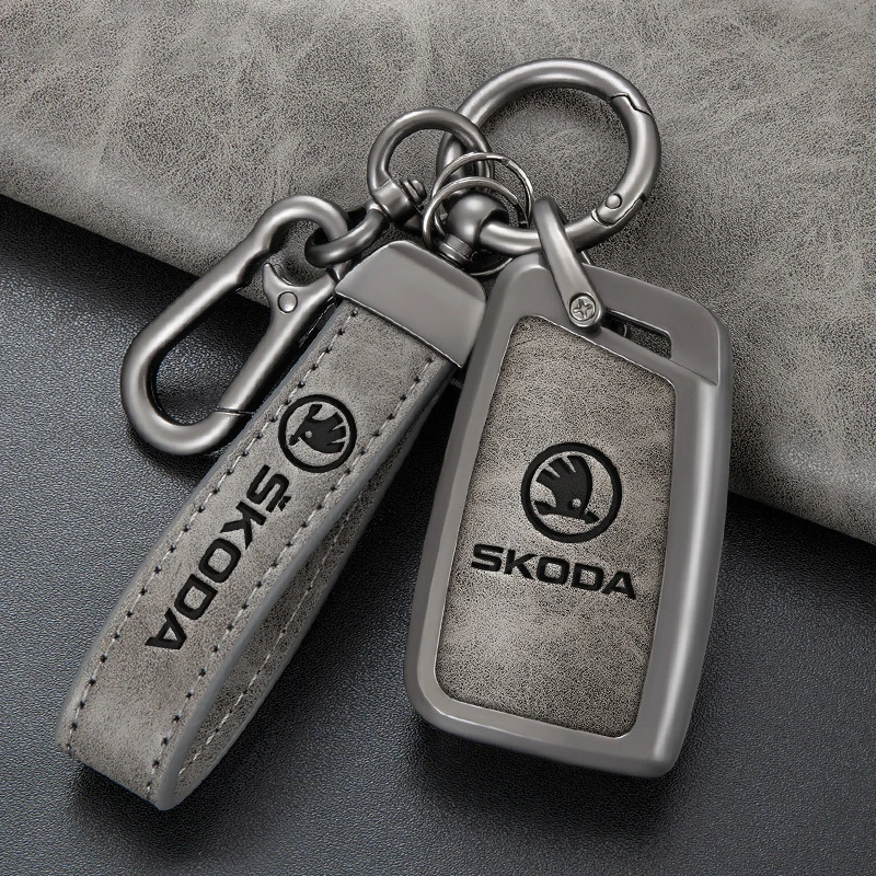 Car Flip Remote Key Fob Case Cover Protector Shell Bag For Skoda Octavia A5 A7 Fabia Superb Kodiaq Karoq Keychain Accessories