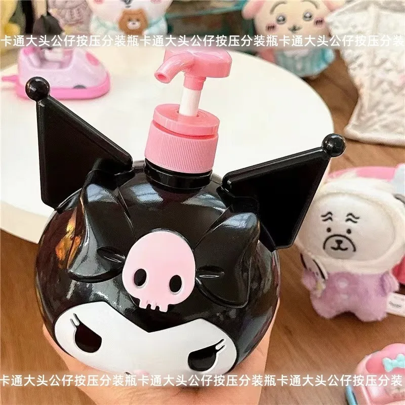 

Cute Sanrio Hello Kitty Styling Lotion Bottle Kulomi Bottle Melody Head-shaped Shampoo Shower Pressing Bottles Large Empty
