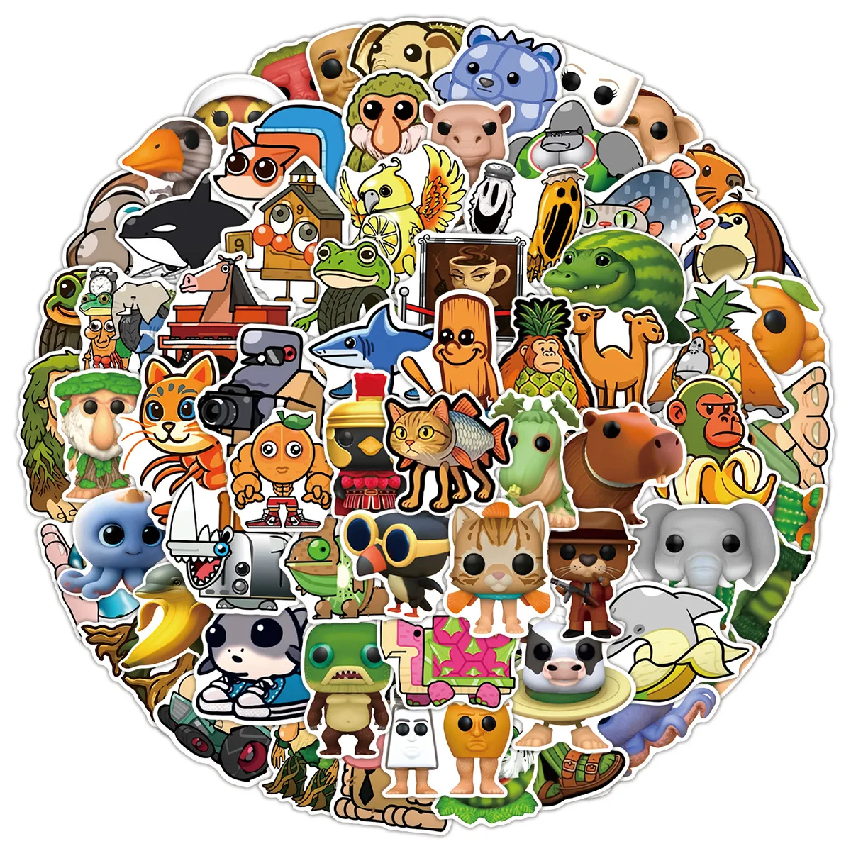 110PCS Classic of Mountains and Rivers Stickers Decals for Phone Laptop Notebook Suitcase Guitar DIY Cartoon Aesthetic Stickers
