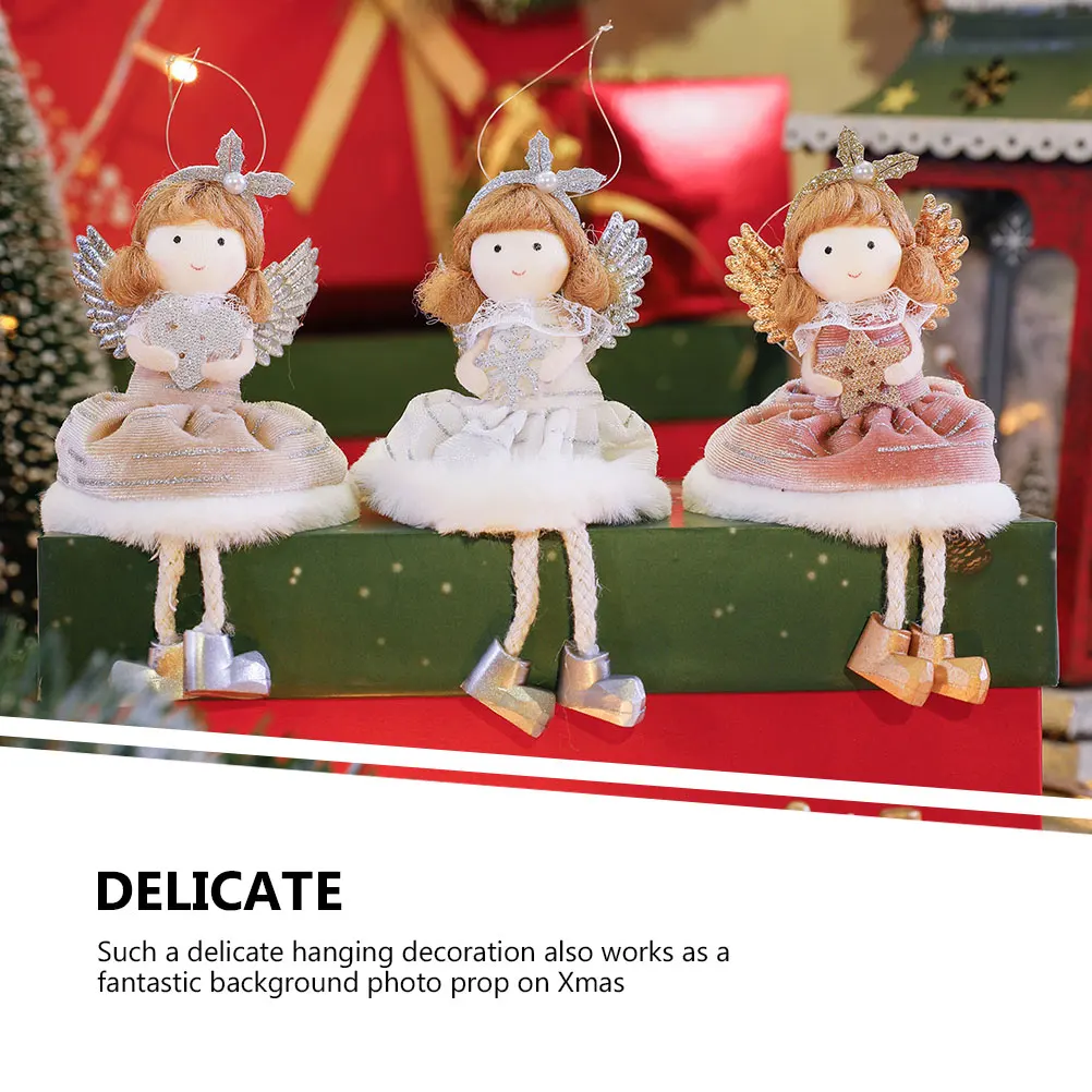 

3pcs Christmas Tree Decorations Hanging Angel nament Xmas Party Supplies Holiday Decoration Craft Pendant