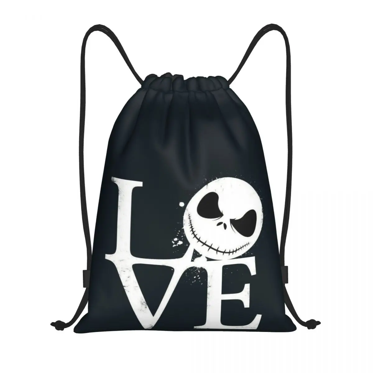 مخصص جاك Skellington الحب الرباط على ظهره النساء الرجال الرياضة الصالة الرياضية Sackpack حقيبة تدريب محمولة كيس #1