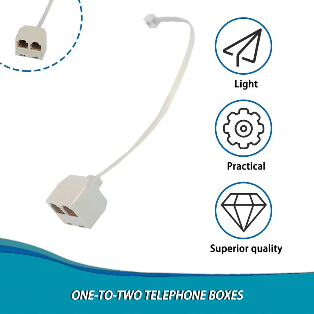 Hot 2 porte 6 p4c RJ11 Dual femmina a maschio cavo telefonico Splitter adattatore 2 vie telefono Splitter linea telefonica