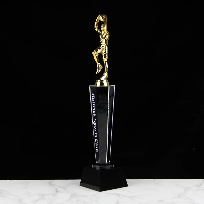 Basketball Crystal Trophy Customized Logo Text Basketball Games Winner's Prize Souvenirs NCAA Basketball League Award Cup