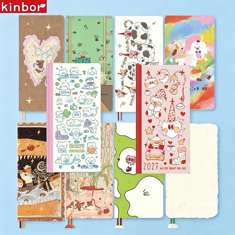 Kinbor 2027 Weekly Planner Work Plan Notebook Daily Time Management Two Pages A Week Schedule Book Self Disciplined Punch Book