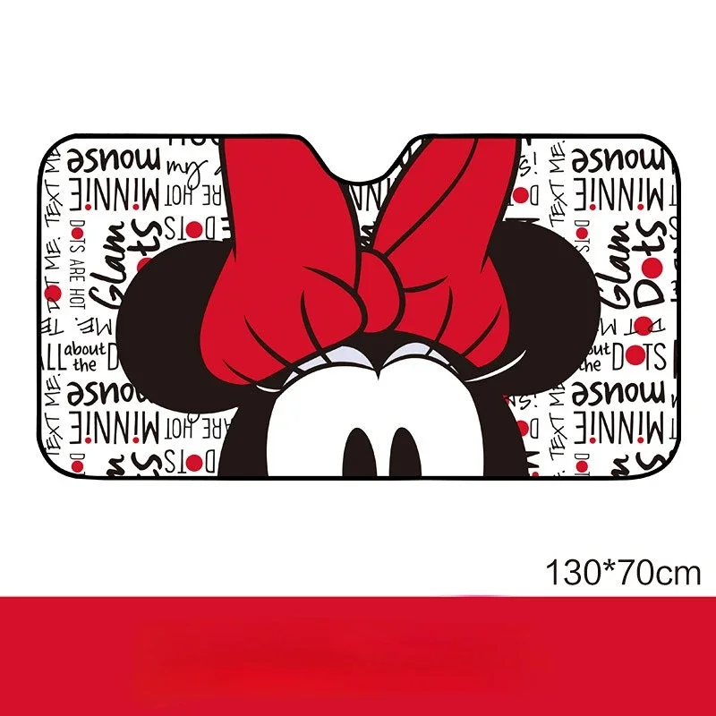 Disney Mickey Car Sunshade Cute Car Sun Visor Front Gear Sunscreen Heat Insulation Cloth Front Windshield Cover Blackout Curtain