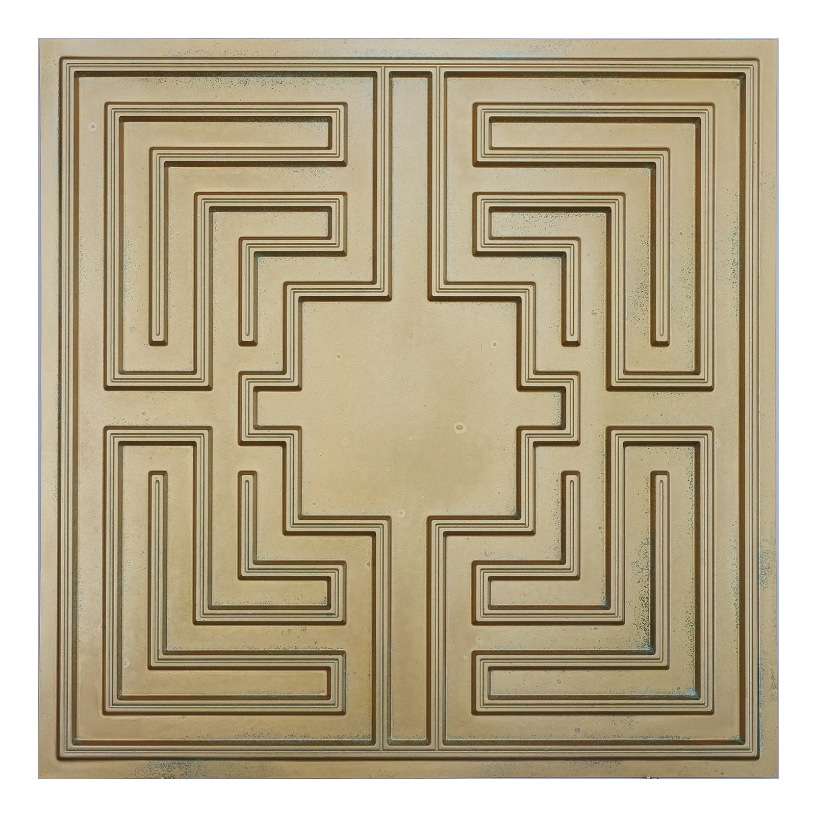 Vinyl ceiling Tiles, interior decorative panel, for Barber house PL25 Brass verdigris 10pcs