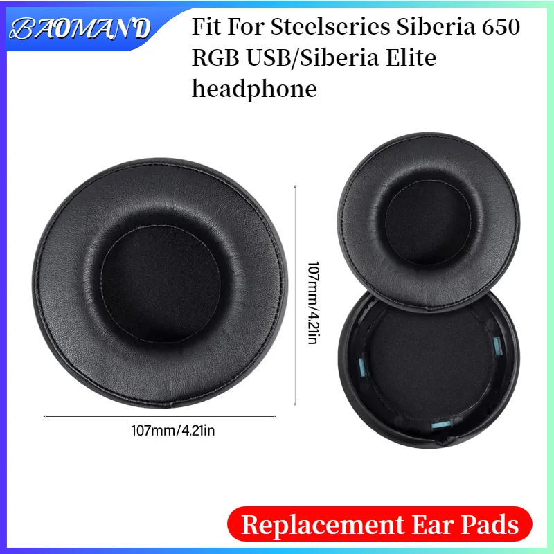 

Ear Pads For Steelseries Siberia 650 RGB USB/Siberia Elite Headphones Replacement Soft Foam Cushion Sponge Pad Leather Earmuffs
