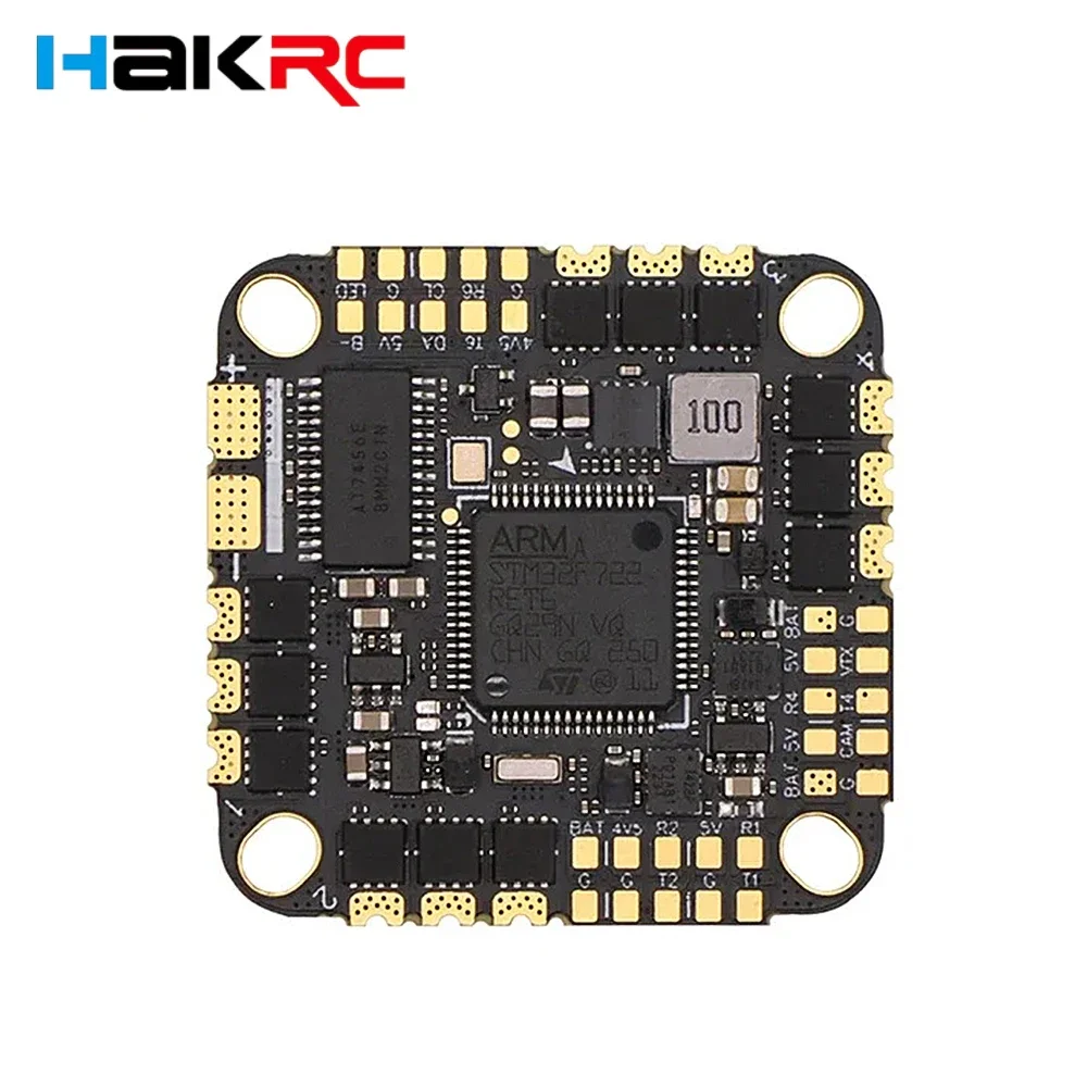 

HAKRC F722 45A AIO Flight Controller ICM-42688P BLHeli_32 128K ESC 2-6S Dual Gyro 25-26.5mm for RC FPV Freestyle Racing Drone