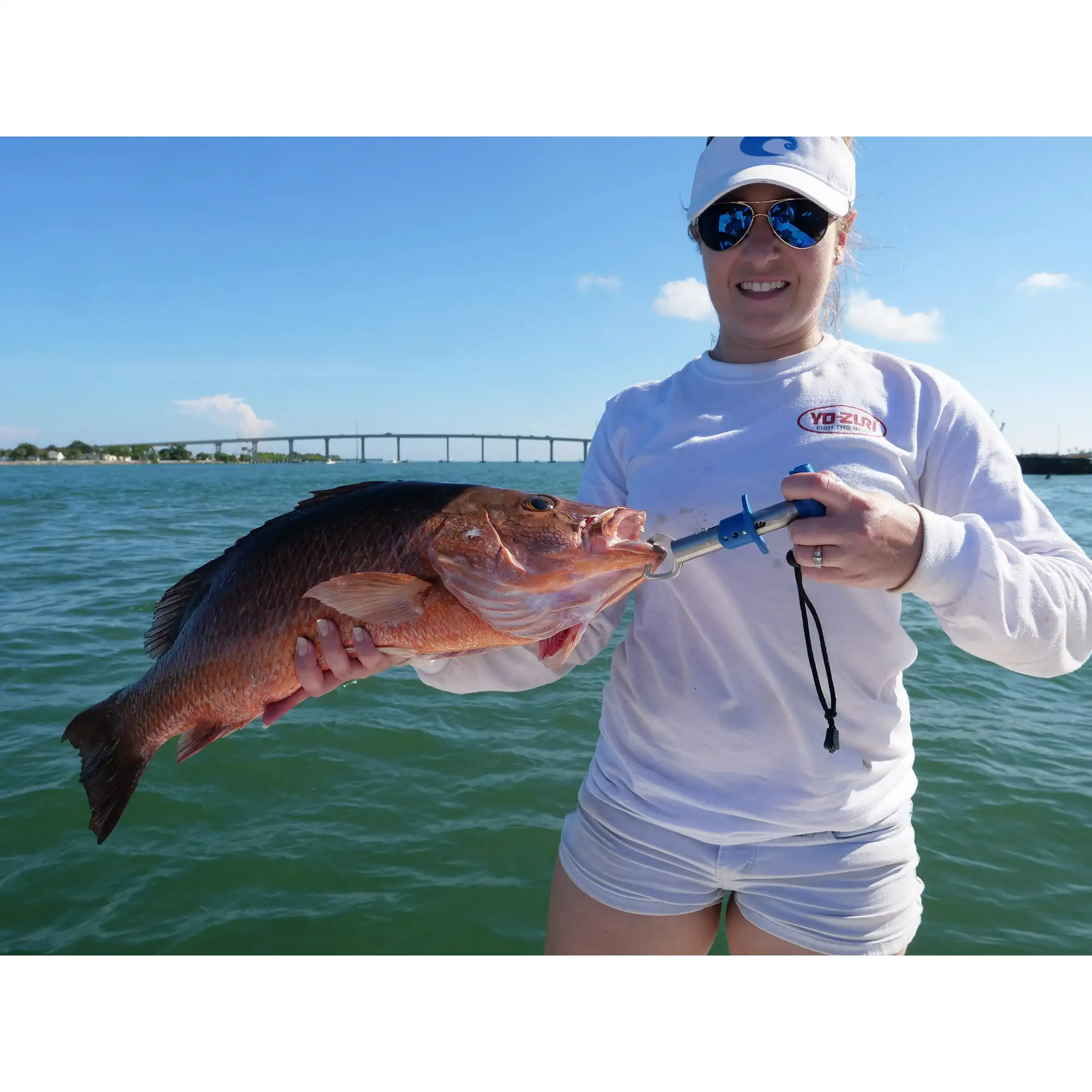 Fish Jules Gripper, Acier Inoxydable, Poignée en T, Bleu, 6"