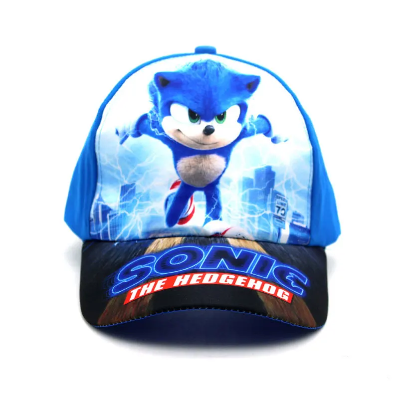 Sonic Cartoon Children\'s Baseball Hat Sonic Kid Sunshade and Sunscreen Duck Tongue Hat Birthday Gift for Men and Children