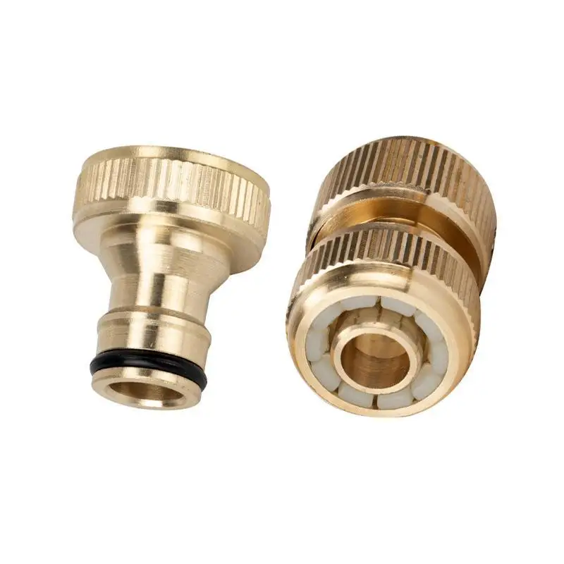 All-copper High-pressure Cleaner Standard 6/4 Pipe Fittings 2-piece Set Garden Quick Connectors Suitable For Car Wash Machines