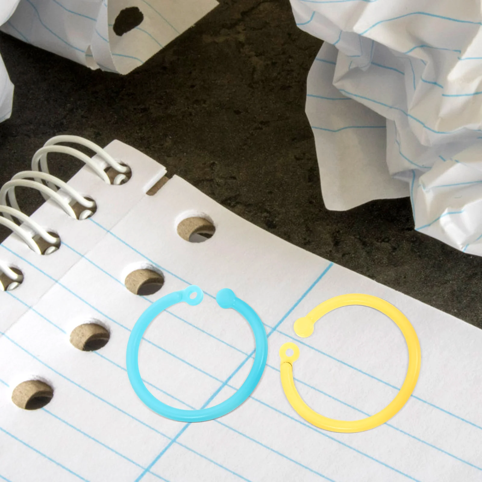 80개 플라스틱 컬러풀 루즈 리프 바인더 링 책 링 교실 가정 사무실용 바인더 링 루즈 리프 링