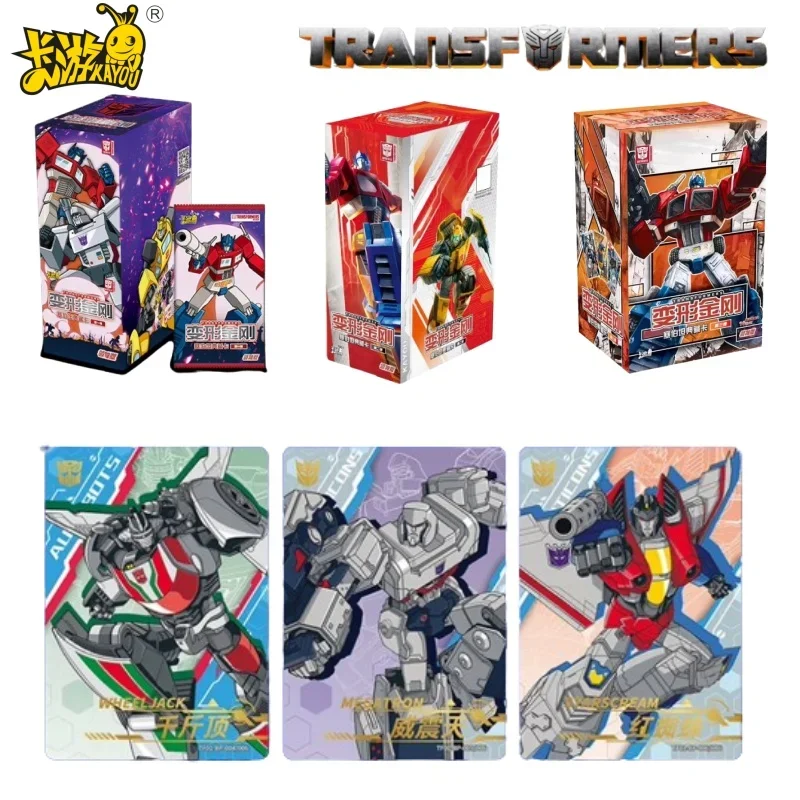 Tarjeta Coleccionable KAYOU Transformers Cybertron Versión Líder 1.2.3, Optimus Prime, Bumblebee, Megatron, Rara, Anime para Niños