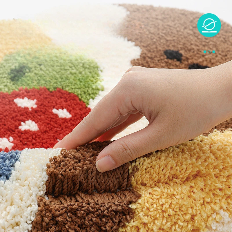 Cartoon Dessert Shape Bath Mat, Handmade Irregular Tufted Rug, Ultra Soft Thick Plush Shower Mat, Absorbent Quick Dry Non Slip