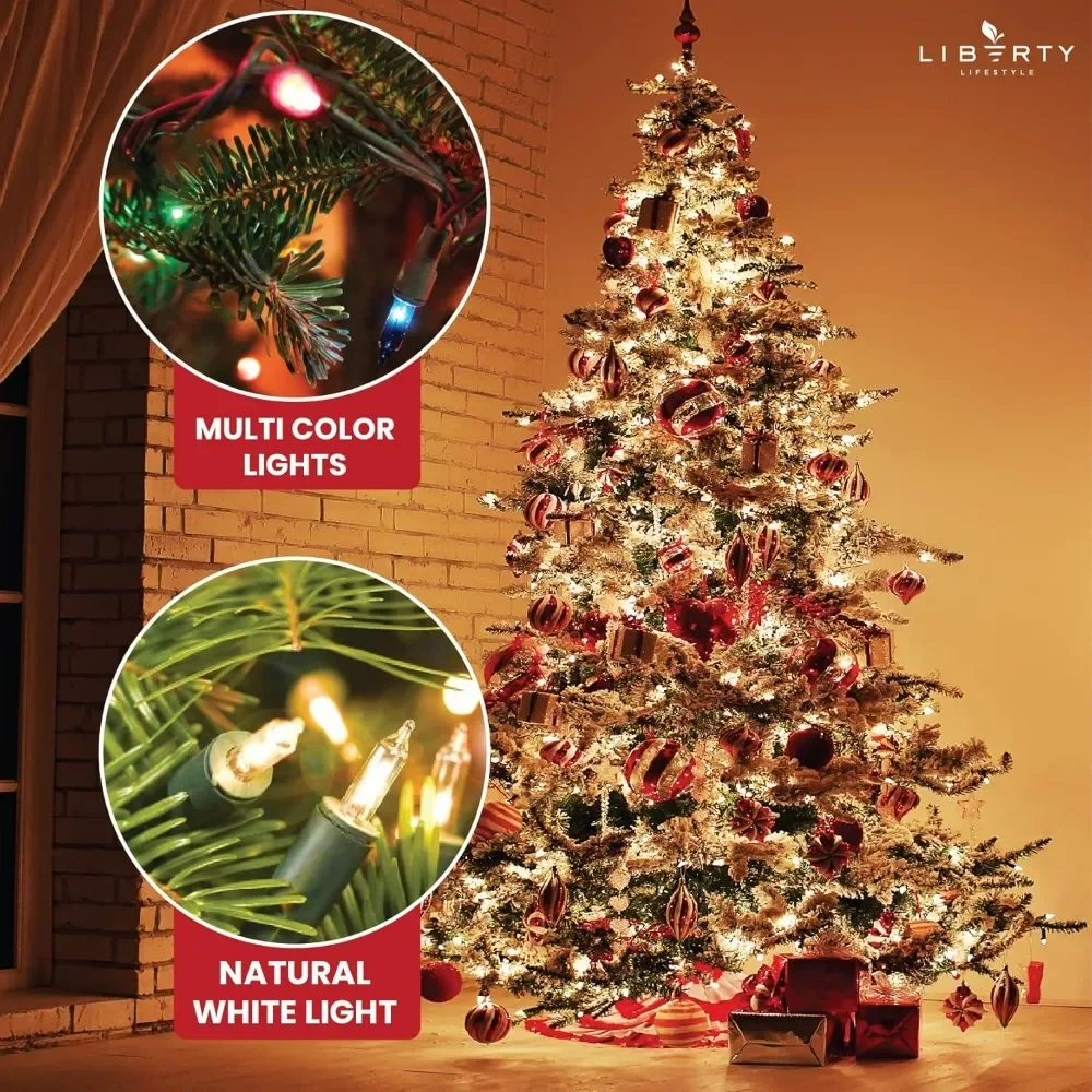 

White and Multi-color Premium LED Lights - Artificial Full Christmas Tree Including Stand,Remote Control, and Free Bag Christmas