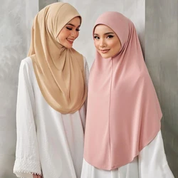 Large Size Ready to Wear Muslim Hijab XL Size Jersey Instant Hijab Scarf Light Turban Malaysian Shawl Supplier