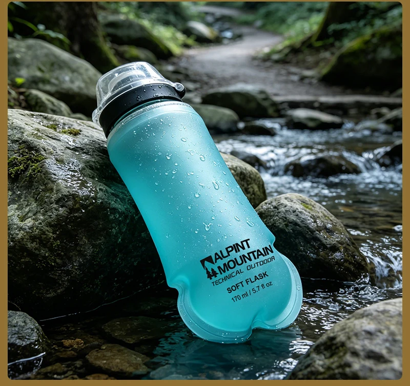 170ml Faltbare Auslaufsichere Weiche Zusammenklappbare Ernährungsflasche für Hydration Pack BPA-frei TPU, Leichtgewichtig, Leicht zu Öffnender Deckel für Läufer – Detail 32