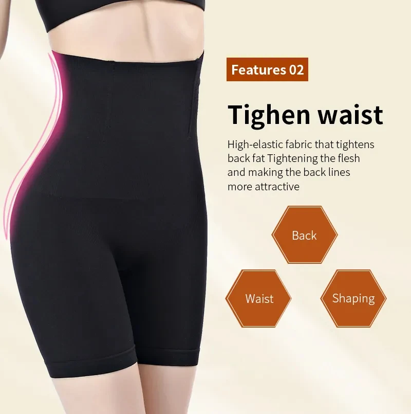 Damenunterwäsche, hohe Taille, formend, Boyshort, Höschen, Body Shaper, Bauchkontrolle, Po-Lifting, Schlankheits-Shorts, Workout, Shapewear – Detail 5