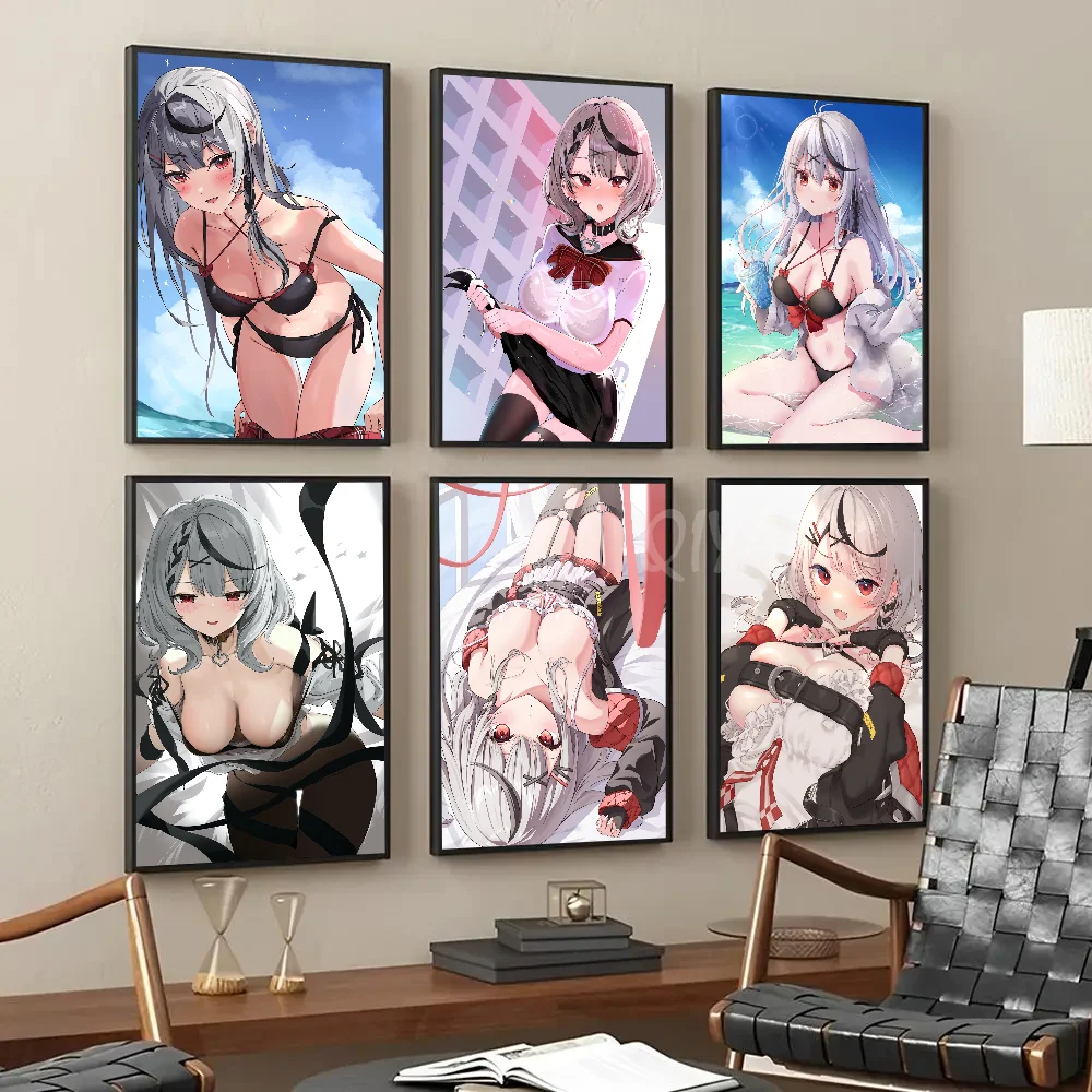 Sakamata Chloe Hololive Vtube Game Anime Bikini Poster Paper Print Home Living Room Bar Restaurant Cafe Art Painting Decor