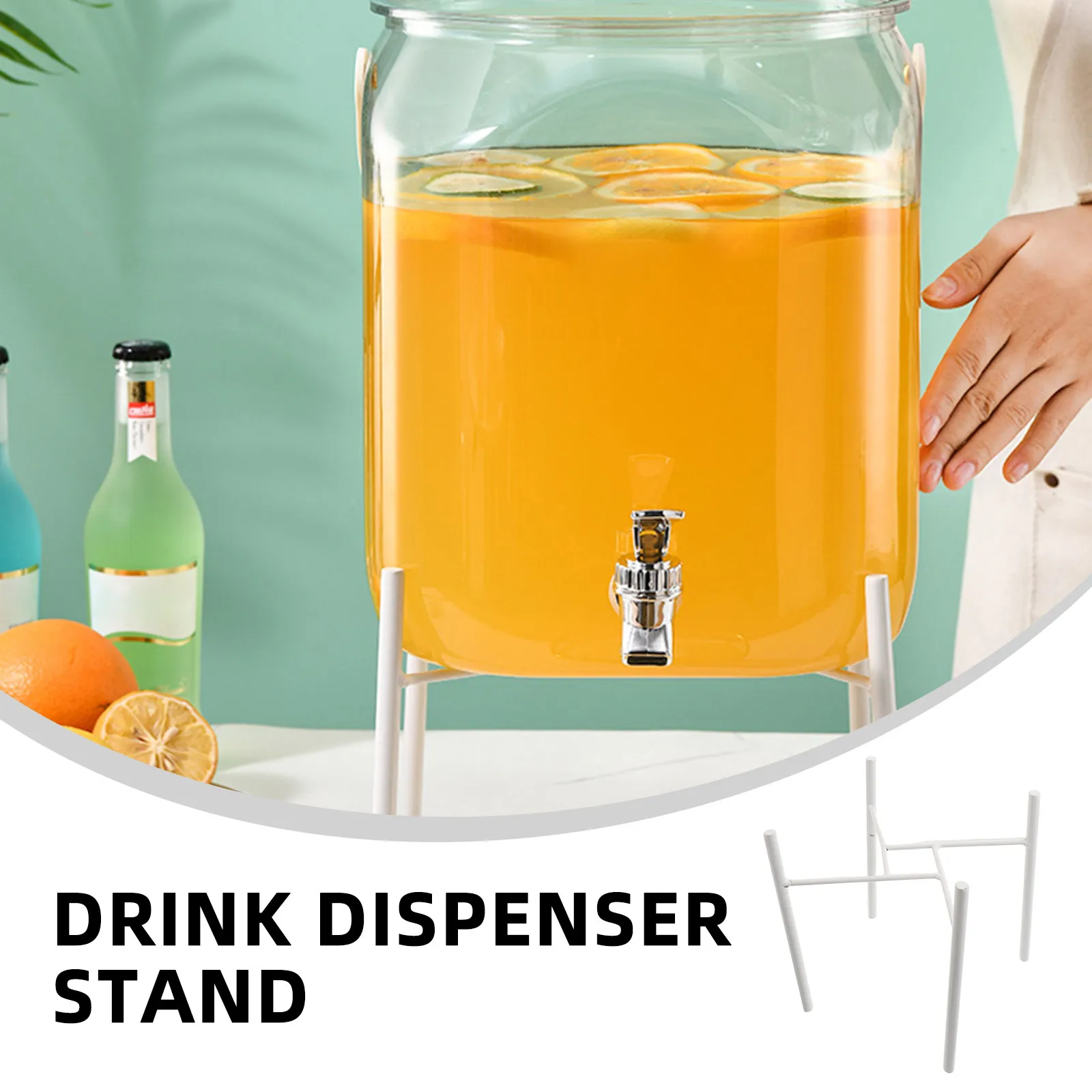 

Подставка для диспенсера напитков, железный держатель для кувшина с водой, круглая стеклянная емкость для напитков 3 л, устойчивая подставка для контейнера для сока, настольная подставка