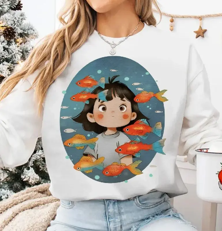 เสื้อสเวตเตอร์คอกลมลําลอง,เสื้อมีฮู้ดสไตล์เกาหลี,เสื้อสเวตเตอร์กราฟิกวาดด้วยมือผู้หญิง,ดีไซน์กระต่าย Y2K,ขนาดใหญ่แสนสบาย,ฤดูใบไม้ร่วง